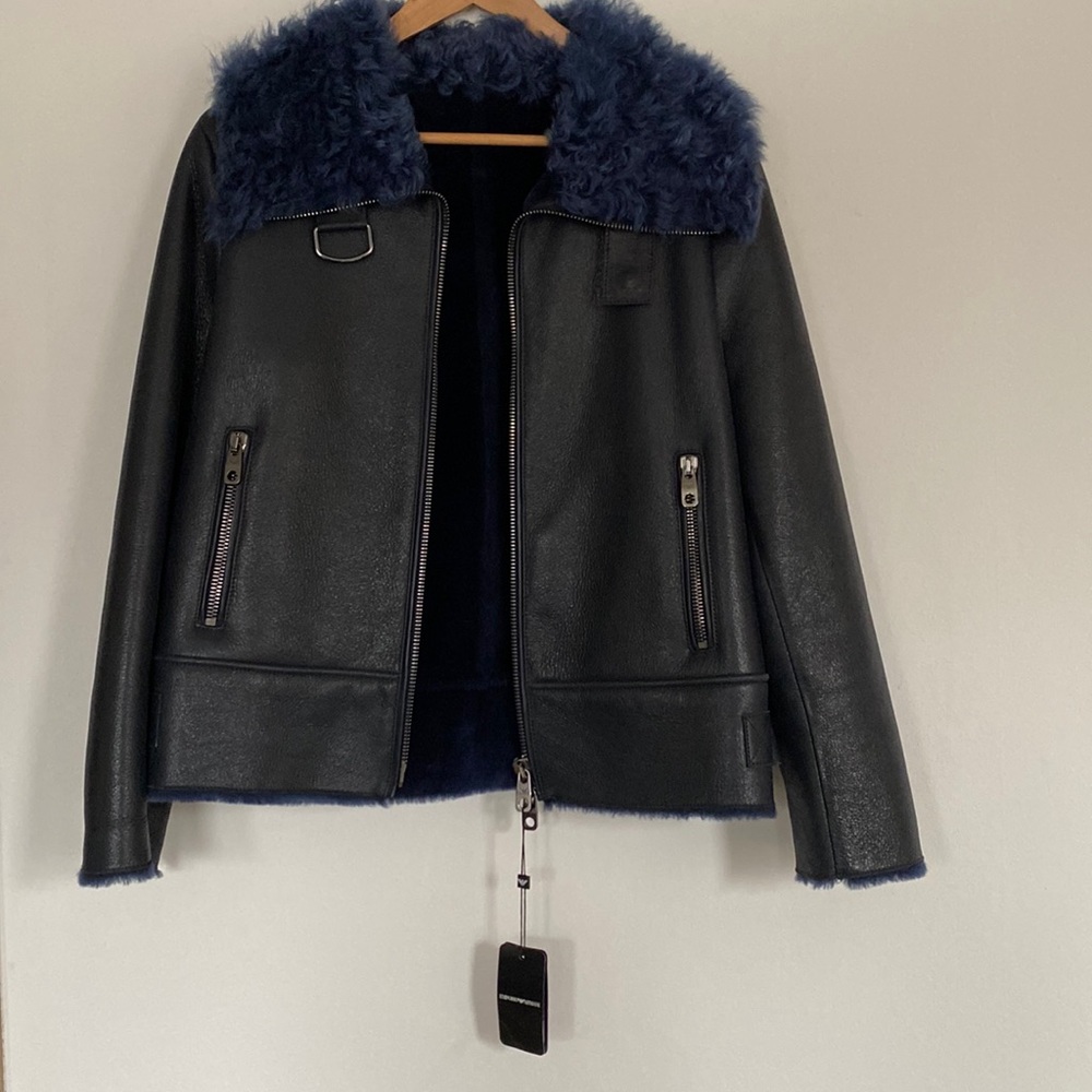 Emporio Armani brand new lamb leather & shearling jacket